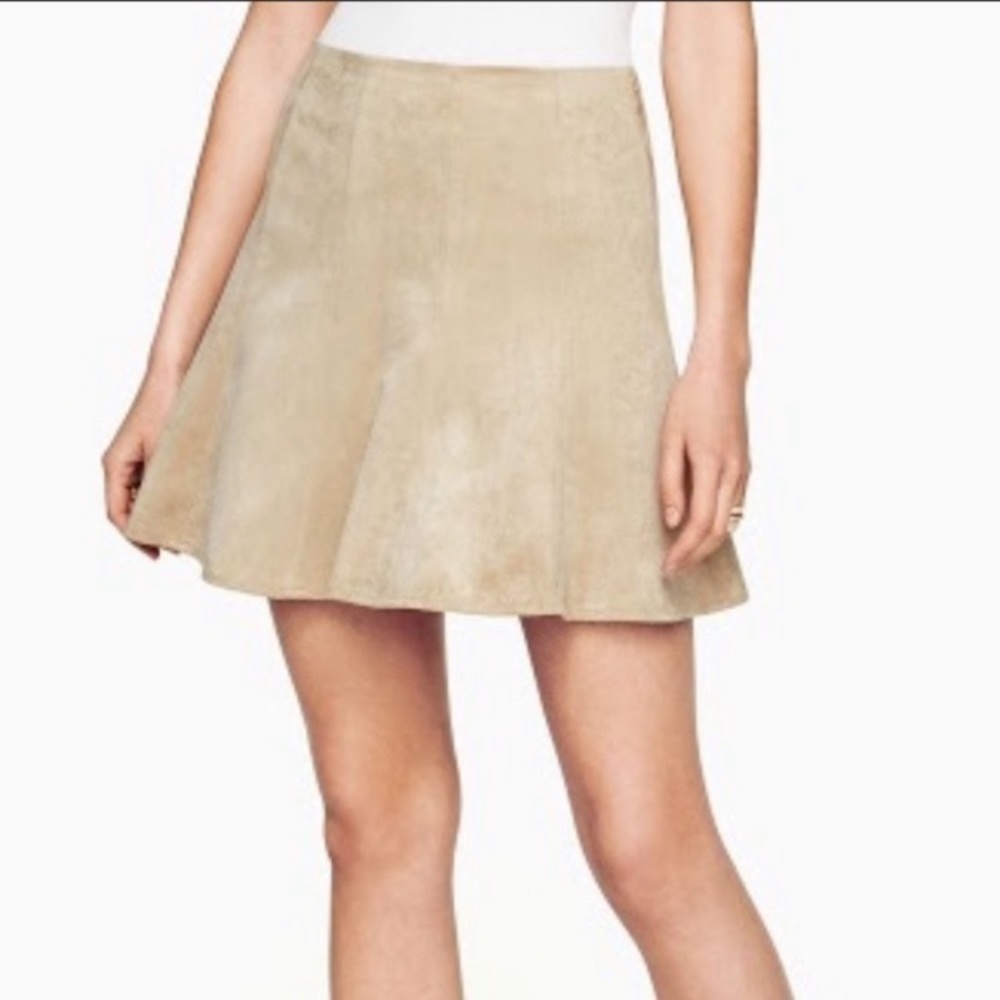 BCBG Maxazria Suede Beige Short Skirt